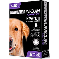 Unicum COMPLEX - краплі для собак 4-10кг проти гельмінтів, бліх та кліщів на холку