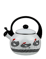 Чайник со свистком эмалированный с индукционным дном 2,2л Kamille Качественный чайник на газ и индукцию AMA