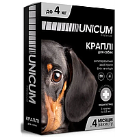 Unicum premium - краплі для собак до 4кг проти бліх та кліщів на холку