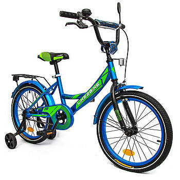 Велосипед двоколісний дитячий (колеса 18", сталева рама, дзвінок, складання 75%) Like2bike Sky 241802 Синій