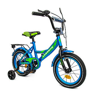 Велосипед двоколісний дитячий (колеса 14", сталева рама, дзвінок, складання 75%) Like2bike Sky 241402 Синій