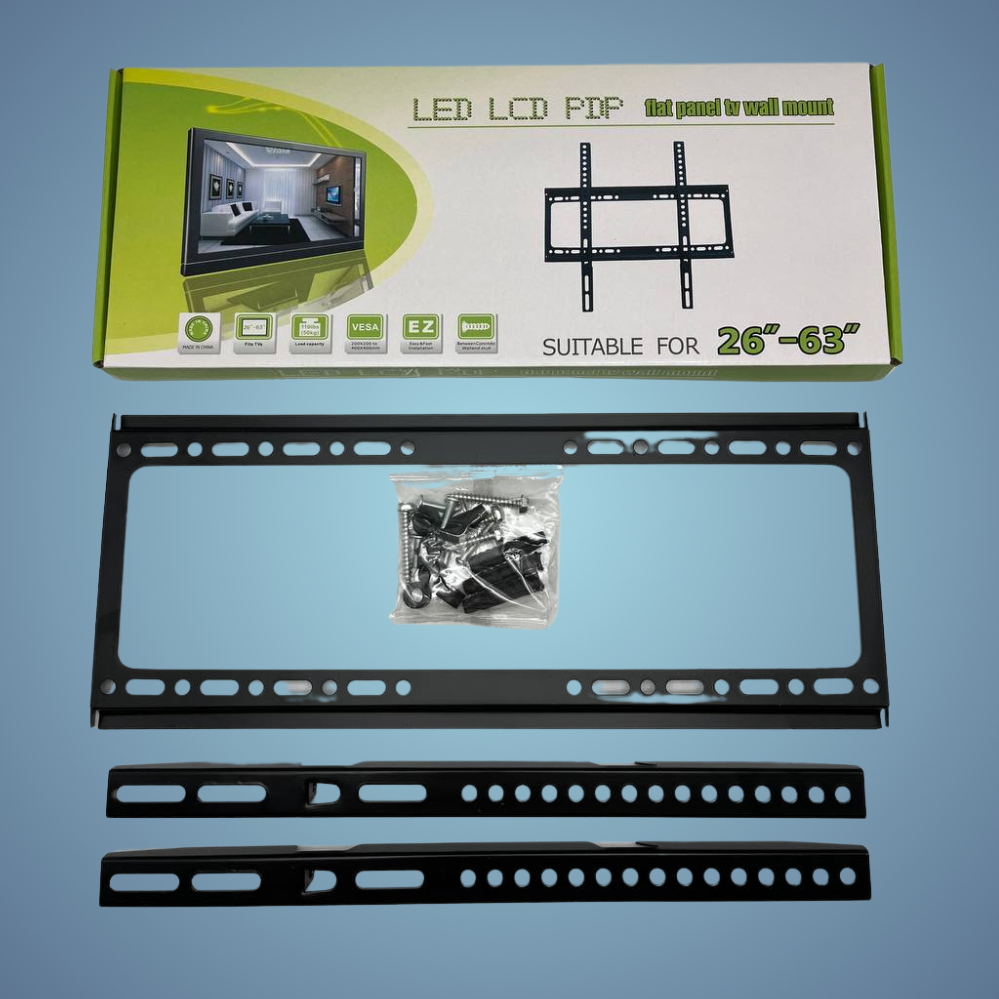 Настінне кріплення для ТБ 26 до 63 дюймів Кронштейн для телевізора TV Чорний, фото 1