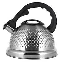 Чайник со свистком для газовой плиты 2,7л Ofenbach, чайник металлический для газовой плиты и индукции AMA