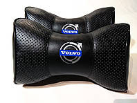 Подушка на подголовник в авто с логотипом Volvo 1 шт Черный