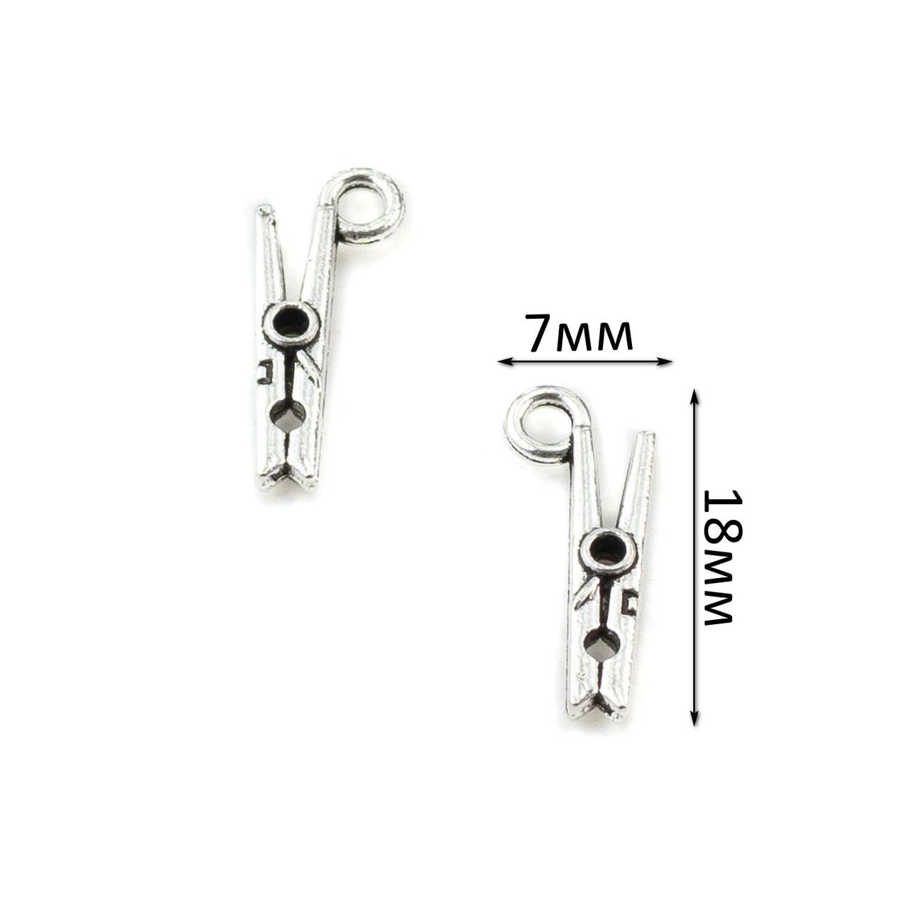 Підвіска "Прищіпка" 18*7мм Срібло PDS020, фото 1