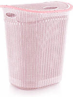Корзина для белья PlastArt Евровязка 52 л LA-150 розовая