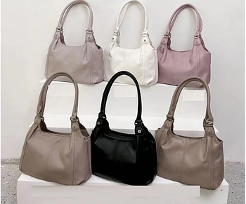 Сумка жіноча містка 23*30 см на блискавці зі штучної шкіри в різних кольорах Fedya