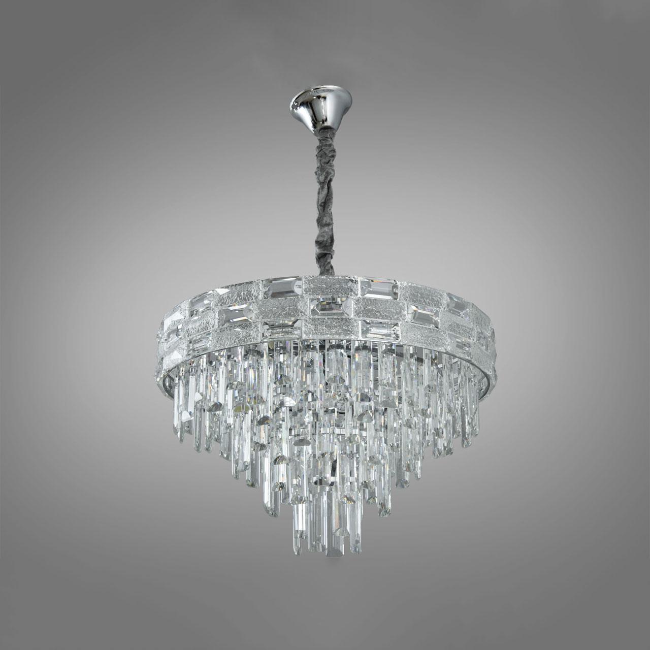 Сучасна кришталева люстра на 11 ламп Е14 колір каркасу хром D-0196-530CH, фото 1