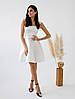 Витончене нарядне коктейльне плаття-міні на бретелях, айворі, біле, фото 4