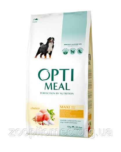 Optimeal (Оптимил) Корм для собак великих порід з куркою, 12 кг