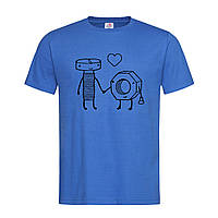 Синяя мужская/унисекс футболка Гвинтик и гайка (31-6-12-синій)
