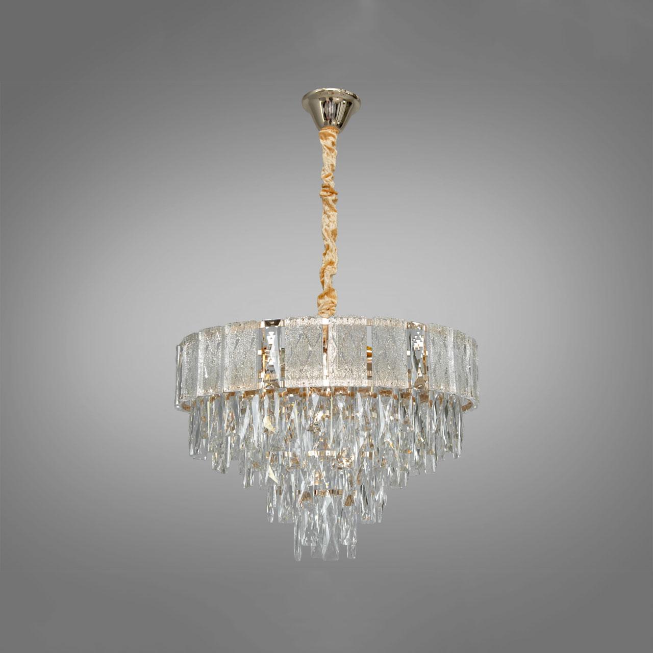 Сучасна кришталева люстра на 9 ламп Е14 колір каркасу золотий D-438-500GD, фото 1