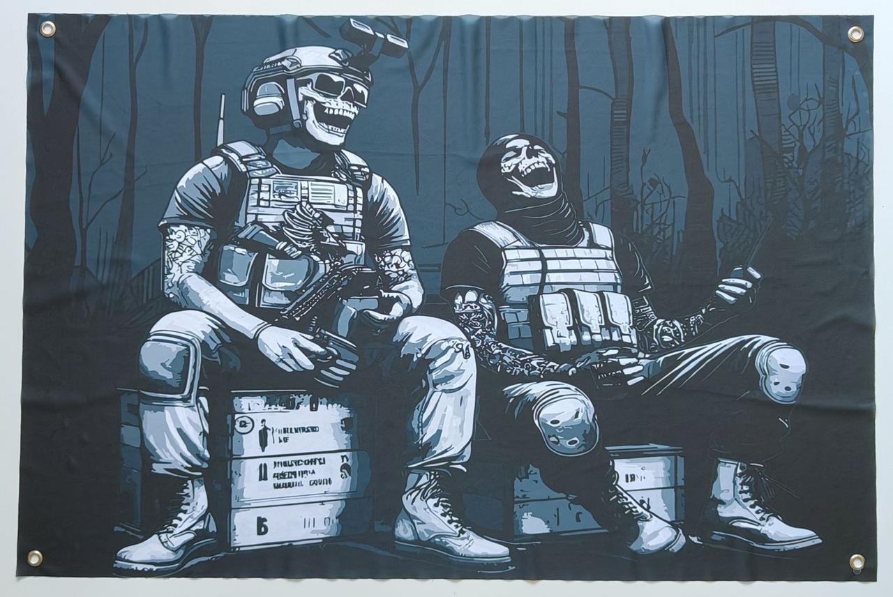 Прапор банер солдати 900х600 мм