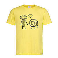 Желтая мужская/унисекс футболка Гвинтик и гайка (31-6-12-жовтий)