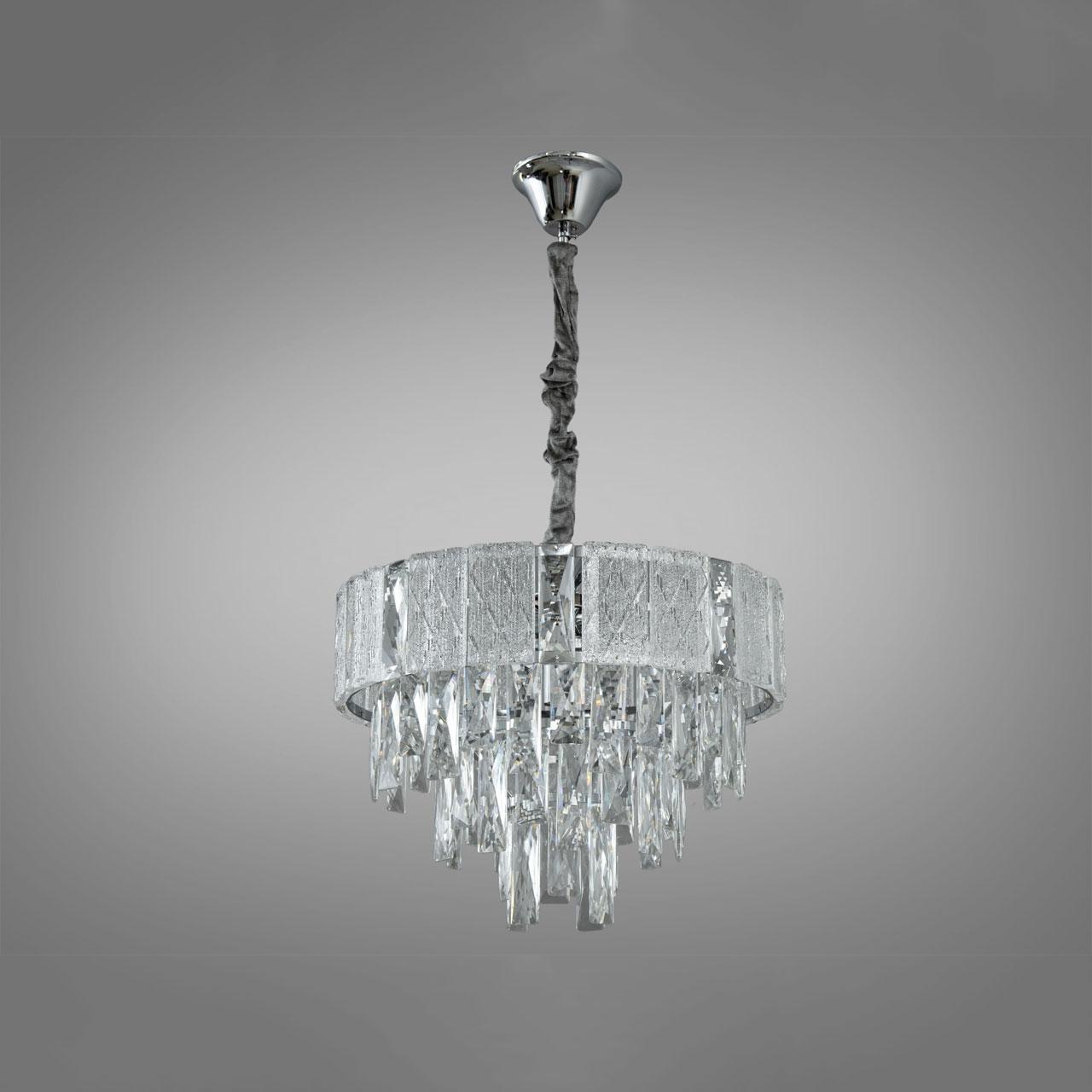 Сучасна кришталева люстра на 5 ламп Е14 колір каркасу хром D-438-400CH, фото 1