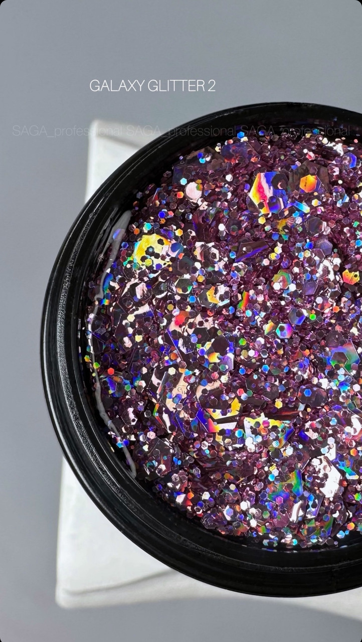 Saga Professional Гель для дизайну GALAXY Glitter №2, 8 мл, фото 1