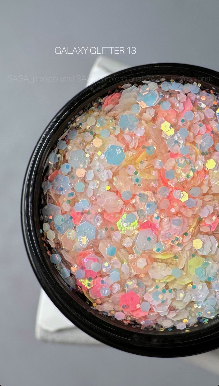Saga Professional Гель для дизайну GALAXY Glitter №13, 8 мл