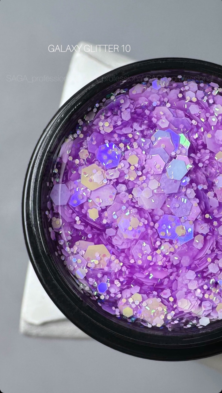 Saga Professional Гель для дизайну GALAXY Glitter №10, 8 мл