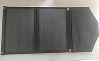 Складное солнечное зарядное устройство Solar panel 14W 2xUSB выход Солнечная панель (Черный)