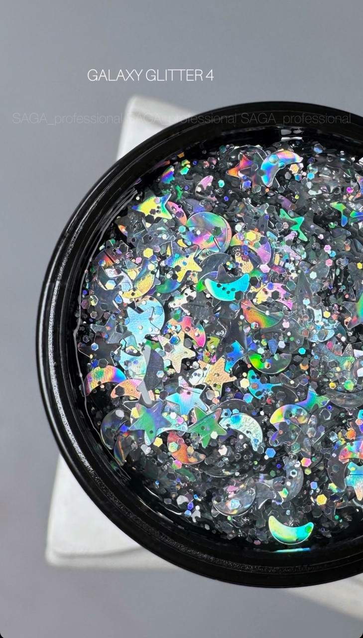Saga Professional Гель для дизайну GALAXY Glitter №4, 8 мл