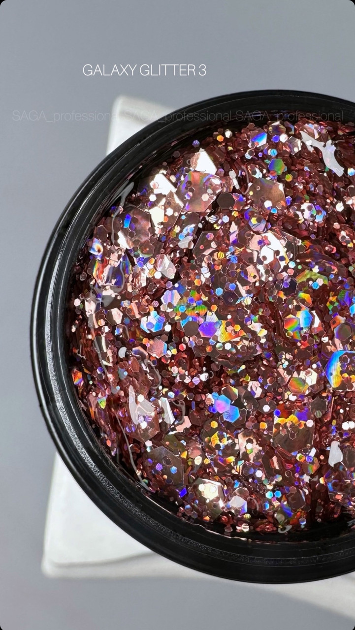 Saga Professional Гель для дизайну GALAXY Glitter №3, 8 мл, фото 1
