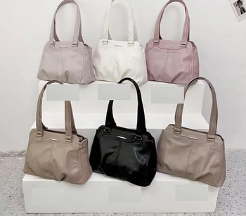 Сумка жіноча містка 27*39 см на плече зі штучної шкіри в різних кольорах Fedya