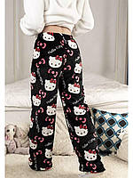 Стильные плюшевые штаны Hello Kitty, пижамные штаны хелоу кити, размер М