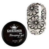 Гель-краска Designer Stamping Gel 3in1 S1 - для стемпинга, аэропуффинга и росписи, черная, 5 мл