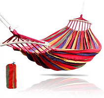 Гамак мексиканський тканинний підвісний для дачі з планкою 200 х 80 планка 40см