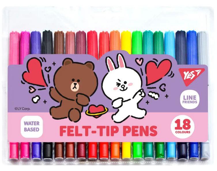 Фломастери YES Line Friends 18 кол