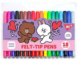Фломастери YES Line Friends 18 кол