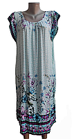 Женское летнее прямое платье без рукава (крылышком) длиной ниже колена, модель 8038