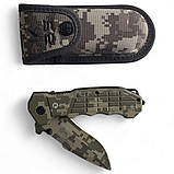 Туристичний складний ніж K25 Albainox в чохлі піксель сірий (19220), фото 9