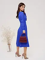 Синя класична сукня з довгими рукавами розмір L