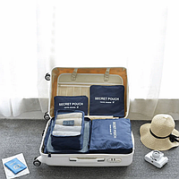 Набор дорожных сумок органайзеров для путешествий Laundry Pouch вещей белья сумки 6 штук на застежках в багаж