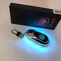 Электрическая зажигалка - брелок Украина с USB-зарядкой и подсветкой HL-472. Цвет: серебро