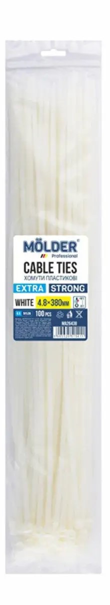 Хомути MOLDER пластикові білі 4.8x380 (100шт.)