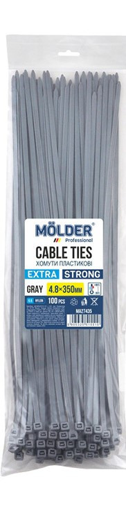 Хомути MOLDER пластикові сірі 4,8x350 (100шт.)