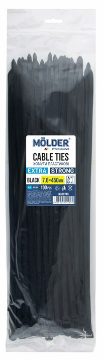 Хомути MOLDER пластикові чорні 7.6x450 (100шт.)