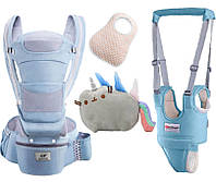 Хипсит Baby Carrier эрго-рюкзак кенгуру переноска 6 в 1 игрушка Пушин кот Радуга (vol-1878) Синий z16-2024