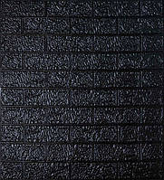 Самоклеющаяся декоративная 3D панель под черный кирпич 700x770x4 мм