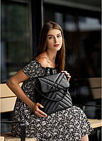Женский рюкзак сумка черный, компактный рюкзак для девушек, рюкзак стеганый для работы MIVAX