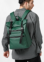 Мужской рюкзак Ролл Зеленый, удобный рюкзак из экокожи, рюкзак для парней MIVAX