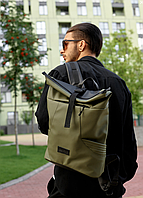 Мужской рюкзак Ролл Хаки, стильный рюкзак для парней, рюкзак из экокожи MIVAX