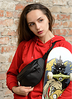 Поясная сумка-бананка URBAN Черный, стильная сумка на пояс для девушек MIVAX
