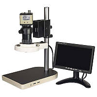 Микроскоп цифровой Kaisi 708M с монитором HD 7" / штатив / подстветка / фокус 36-240 мм / кратность 130X /
