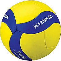 Мяч волейбольный Mikasa VS123W-SL, желто-синий № 5, Toyman