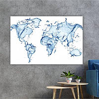 Картина на холсте KIL Art Карта мира абстракция 81x54 см (165) z16-2024