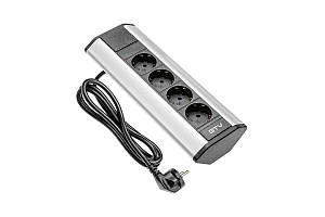 Подовжувач Для Офісу Ae-Pbkt4S-80, Кутовий, 4 X гнізда Schuko, Срібний GTV