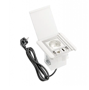 Подовжувач Врізний Квадратний Flip, 1Xschuko, 2Xusb A, 1Xrj45, 1Xhdmi, Кабель З Вилкою 1,5М, Білий(Ae-Gm1Ssli-10) GTV